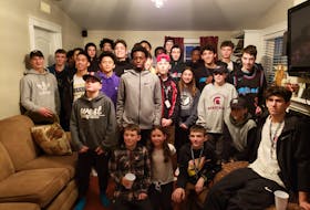 Members of the Silverthorn and Northumberland basketball teams shared a meal together on Tuesday night thanks to their Coal Bowl Buddies. The program sees local families offer their hospitality to visiting coaches but two families in New Waterford took the volunteer program a bit further by hosting a large meal for about 43 members of the teams. CONTRIBUTED.