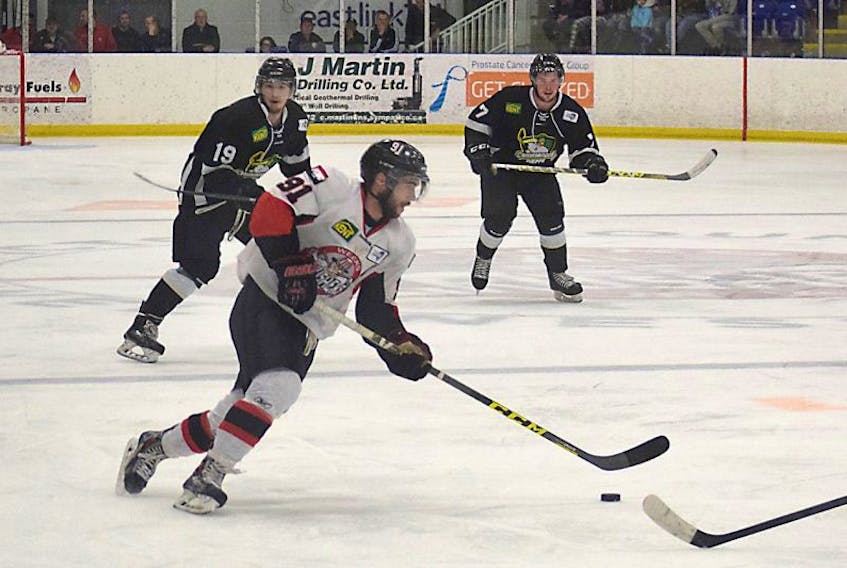 Cole Murphy in an April 21 game against the Dieppe Commandos. FILE