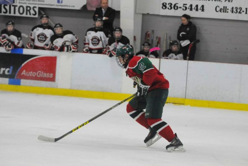 Coleton Perry had a goal and an assist for the Kensington Monaghan Farms Wild in a 3-2 playoff loss to Western Kings at the Monctonian AAA Challenge tournament in Moncton, N.B., on Saturday.