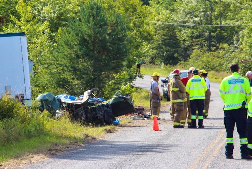 Two men were pronounced dead at a single vehicle collision on Central Road in Pictou around 10 a.m. Sunday.&nbsp;