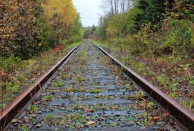 Fall colours and falling leaves frame this portion of the Cape Breton and Central Nova Scotia Railway in Balls Creek from October 2019. The Scotia Rail Development Society is inviting Liberal leadership candidates along with Conservative and NDP party leaders to take a position on the dormant railway. 