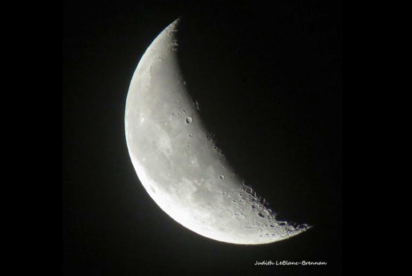 Moon over Cape Breton, N.S. What a shot! Judy LeBlanc-Brennan shares this amazing photo of the waning crescent moon on December 1.