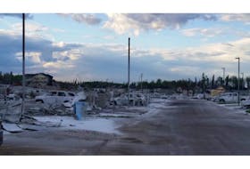 The scene that greeted Kristen Green and many others one month after last May's wildfire in Fort McMurray.