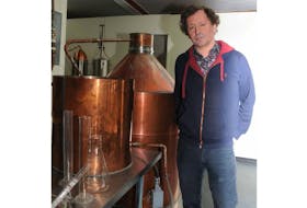 Peter Wilkins, pictured, and his business partner Bill Carter will soon be selling gin, vodka and aquavit distilled in Clarke’s Beach.