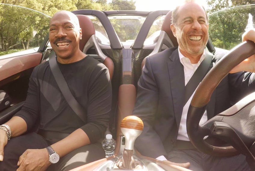 Eddie Murphy and Jerry Seinfeld in a scene from Comedians in Cars Getting Coffee. (Netflix)