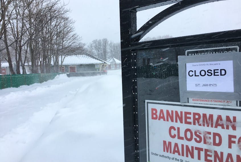 Bannerman Park in St. John's, usually popular in winter for outdoor skating, as well as summer activities, is among the outdoors spaces around metro and elsewhere that are closed due to COVID-19 concerns. The effects of the crisis are fast evolving. BARB SWEET/THE TELEGRAM