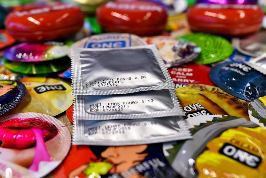 A cornucopia of condoms. 