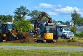 Construction recently began on the new recreation fields at the former MacKinnon Field in New Waterford. The location will be home to a new artificial turf soccer field as well as new tennis courts as part of the new health-care hub in the community. JEREMY FRASER/CAPE BRETON POST