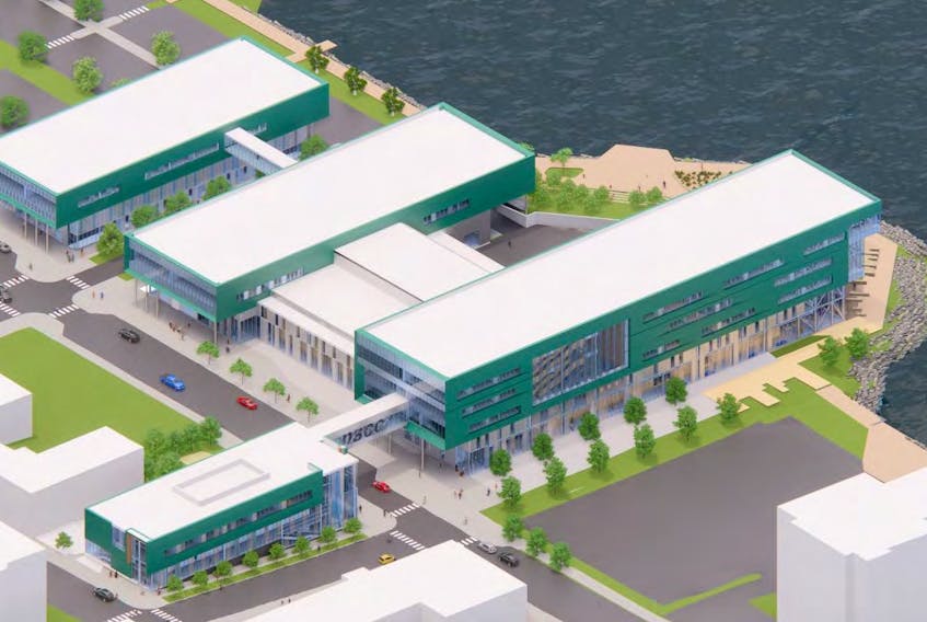 A conceptual drawing of the new Nova Scotia Community College Marconi Campus on the Sydney waterfront. Construction will begin this month on the new project, which is anticipated to be an anchor in the city’s downtown core. PHOTO/NOVA SCOTIA GOVERNMENT