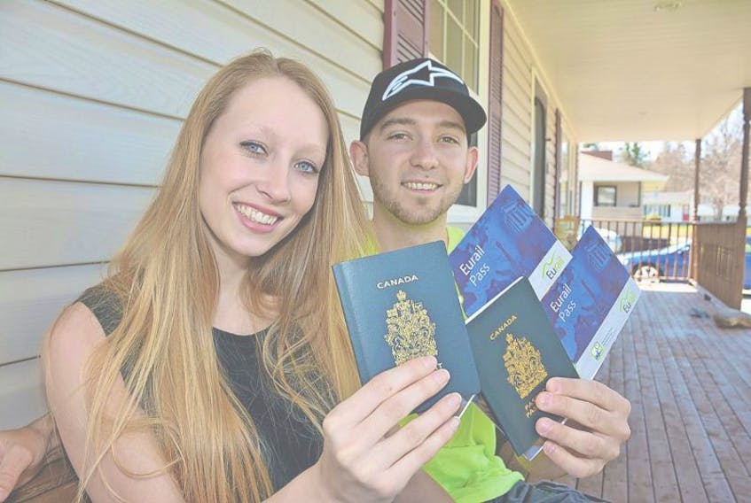 <p>Connor Bernard and Megan MacCaull are the lucky winners of Subway Restaurants Canada’s Hungry for Hot, Crazy for Cool Sweepstakes. The Summerside couple have won a trip to Switzerland this summer and have their passports and tickets all ready to go. Colin MacLean/Journal Pioneer&nbsp;</p>