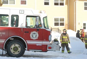 The Corner Brook Fire Department responded to an apartment fire on Beothuk Crescent Thursday morning. STEPHEN ROBERTS / THE WESTERN STAR