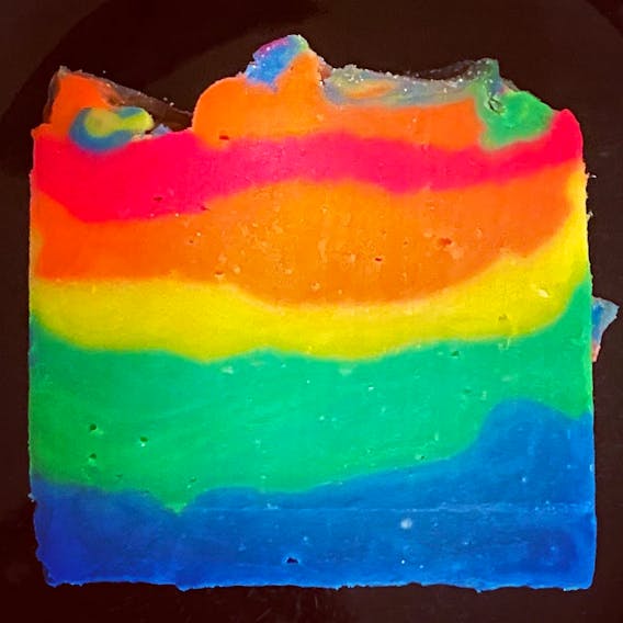 Allison Crowe of Corner Brook donated the proceeds from sales of her Neon Rainbow soap to the Small Town Queer project.