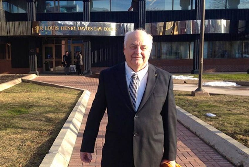 <span class="Normal">Dr. Roy Montgomery leaves the P.E.I. Supreme Court building in Charlottetown Monday after overseeing a coroner's inquest into the death of Sherry Jean Ball in 2013. </span>