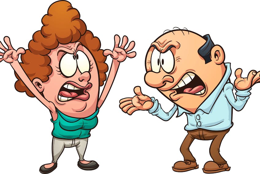couple arguing stock illustration