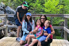 Sarah Barnes of Botwood has been home-schooling her children since her oldest son, Aiden, started kindergarten 13 years ago. This September he’ll be in his final year. From left, Barnes poses with Aidan, Anna, Abby and Asher.