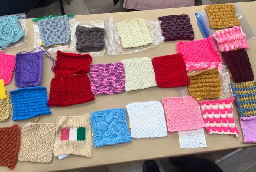 NONIA knitters contributed squares to a blanket that will be unveiled on Facebook May 27, the organization's founding date. CONTRIBUTED