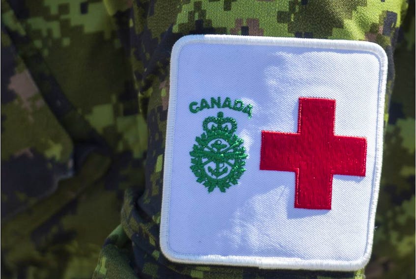 CP-Web.  Members of the Canadian Armed Forces are shown at Residence Yvon-Brunet a long-term care home in Montreal, Saturday, April 18, 2020.