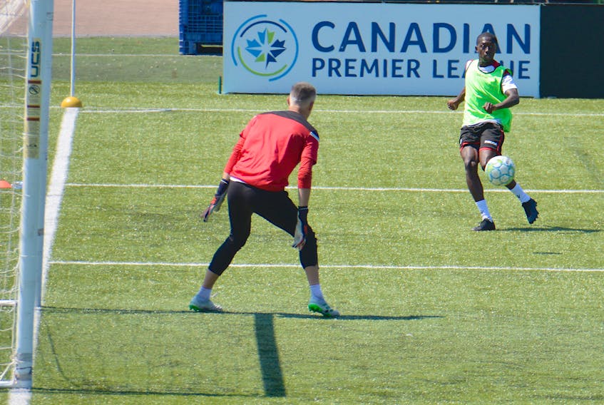 Atlético Ottawa practise Sunday afternoon at the UPEI turf field. The eight soccer teams that comprise the Canadian Premier League arrived in Charlottetown on Saturday to begin preparing for their upcoming season. The games begin Thursday with no fans in attendance and the games streamed online by OneSoccer. The practices are also closed.