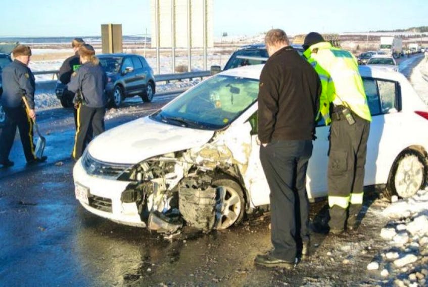 <p>A five-vehicle crash stopped traffic at the NB border Jan. 29 just after 8:30 a.m. </p>