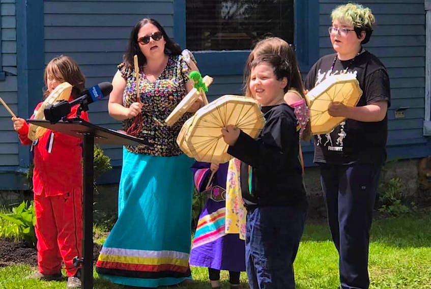 Youth from Fort Folly First Nations helped officially open up the Cross-Cultural Youth Project earlier this month with a singing and drumming performance.