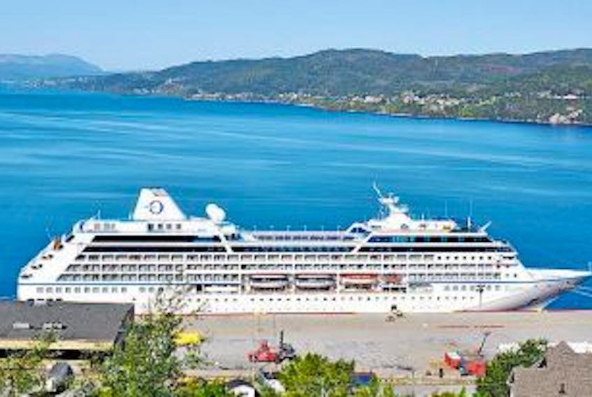 A cruise ship is docked at Corner Brook in 2014.