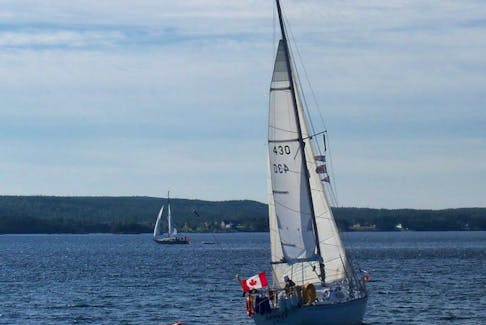 The Cruising Club of Notre Dame Bay welcomed the wind in their sails for their summer activities. Pictured are sailboats taking part in the second annual Captain Roger Scott Flotilla held this past July.