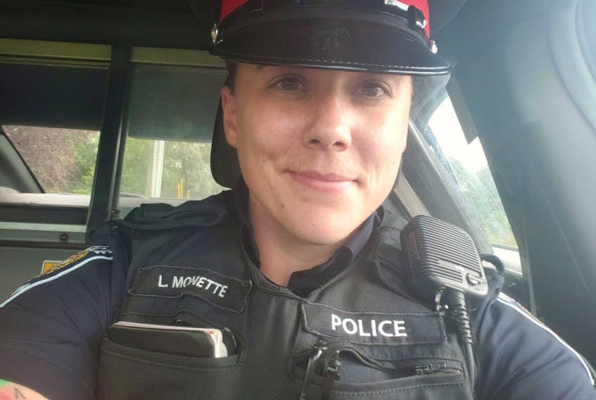 Constable Laura Monette saved a drowning woman with the help of a nameless bystander on July 29. 