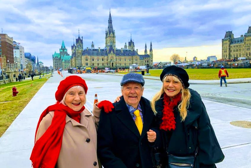 This picture of MP Lenore Zann and her parents in Ottawa appeared on the front of the Christmas card she sent to constituents in December. From left, Janice, Paul and Lenore Zann. FRAM DINSHAW/TRURO NEWS