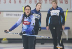 Jill Brothers is seen during action against Theresa Breen at the Nova Scotia Scotties Tournament of Hearts at the Dartmouth Curling Club in January. - TIM KROCHAK