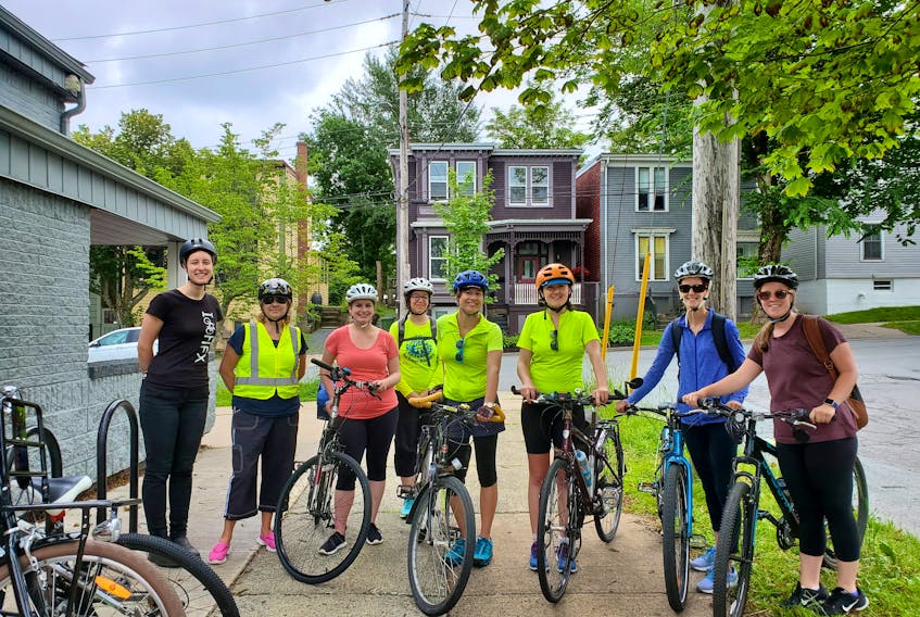 Ashleigh Boers (fifth from left) with the Ecology Action Centre coordinates the Making Tracks program and instructs the Urban Cycling 101 course, which has upcoming sessions on Aug. 12, Aug. 19 and Aug. 26, 2020. - Photo Contributed.