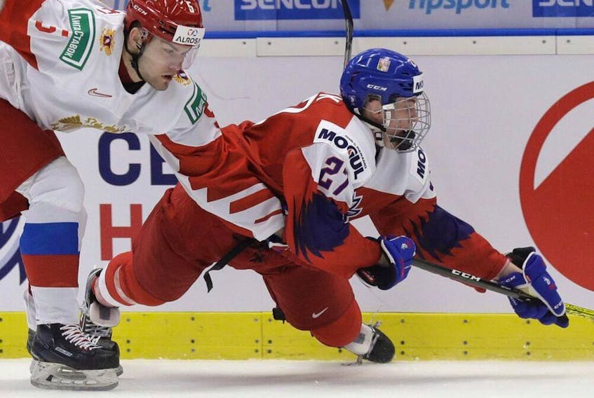The Canadiens drafted Jan Mysak, right, of the Czech Republic 48th overall on Wednesday.
