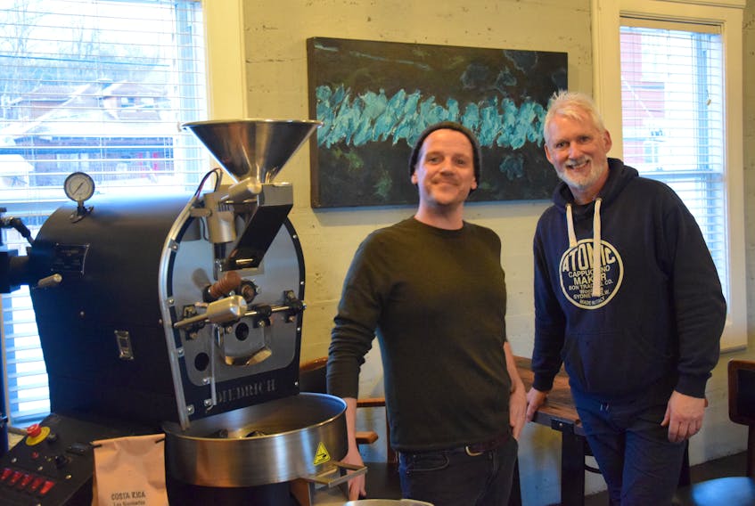 Mark Royle, left, and his business partner Darren Randell own Dark Star Coffee Roasters in Carbonear. EVAN CAREEN/SALTWIRE NETWORK