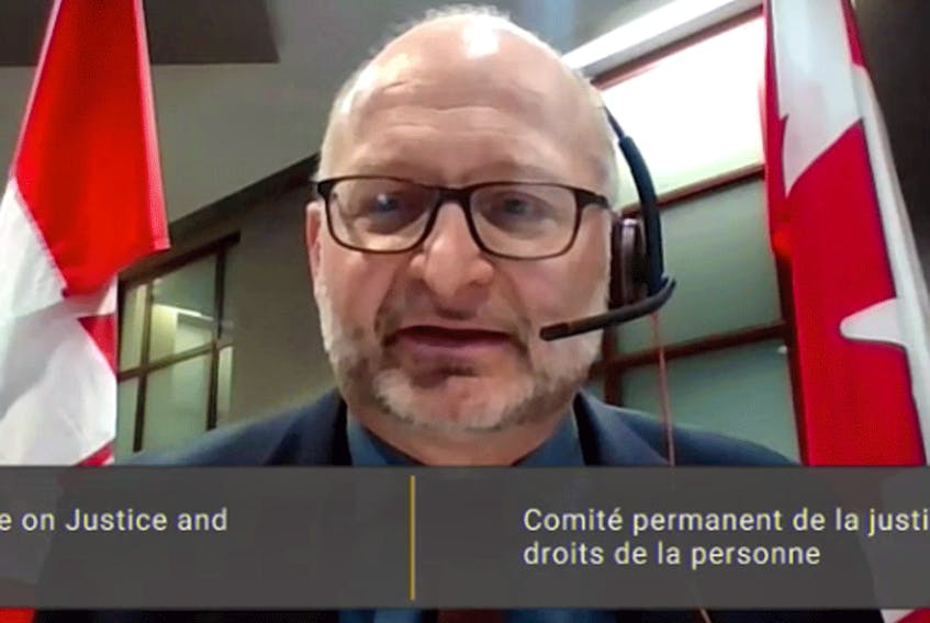 Justice Minister David Lametti testifies via teleconference before the House of Commons justice committee on Tuesday, December 1, 2020.