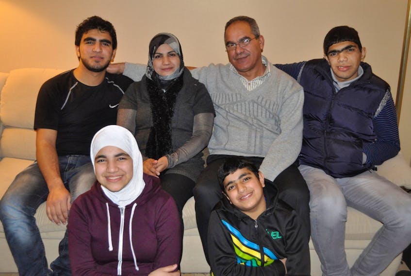 The Tahina family after arriving in Wolfville. - File Photo