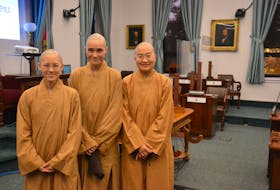Venerable Joanna Ho, left, Venerable Yvonne Tsai and Venerable Sabrina Chiang spoke before a standing committee on Thursday about the community's struggles with obtaining housing.