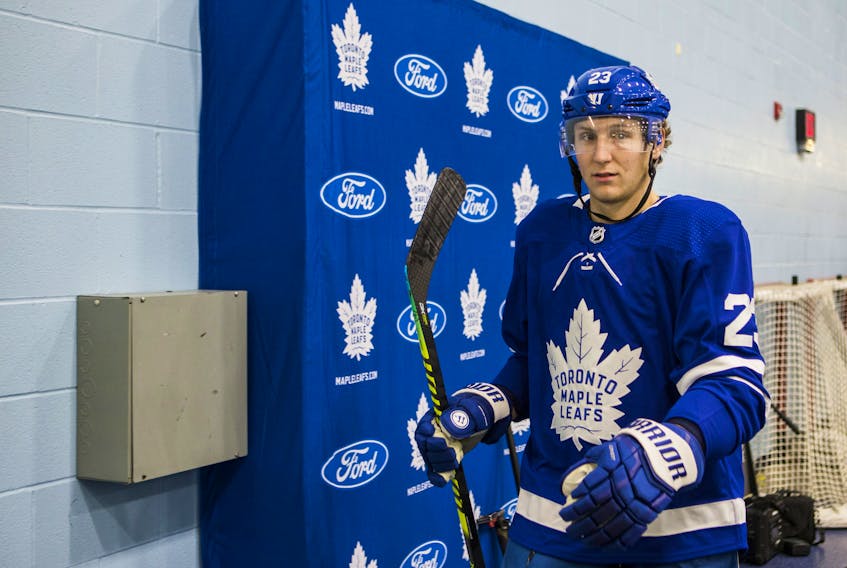 Defenceman Travis Dermott says it's "upsetting" that the Maple Leafs won't be able to interact with their fans as much due to the coronavirus outbreak. (Ernest Doroszuk/Toronto Sun)