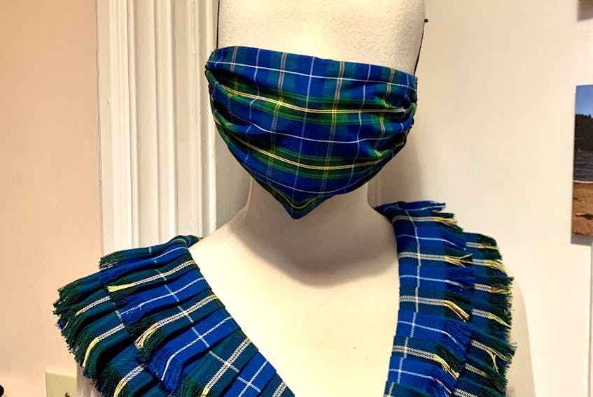 Designer Veronica MacIsaac, who works with tartan, has been overwhelmed with the popularity of Nova Scotia and Cape Breton tartan masks she recently began making, with proceeds going to charity. Contributed