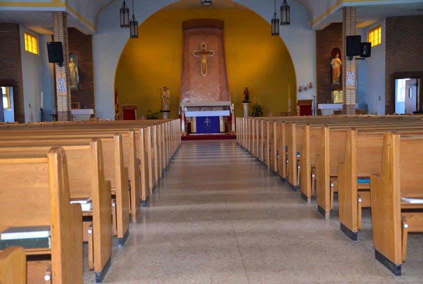 St. Bernard's Catholic Church in Enfield, NS, is one of many Christian and Jewish gathering places that were empty during the traditional holy days of Easter and Passover in 2020. Over the past year, churches across Atlantic Canada have had to pivot and find new ways to reach congregations. 