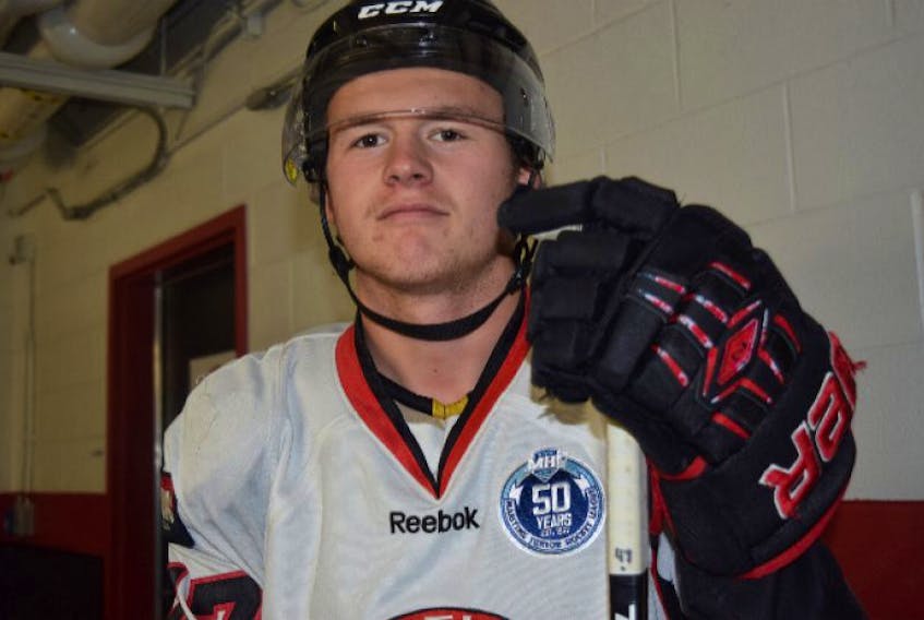 <p>Windsor’s Michael Dill is making a name for himself in Pictou County, where he’s playing with the Crushers.&nbsp;</p>