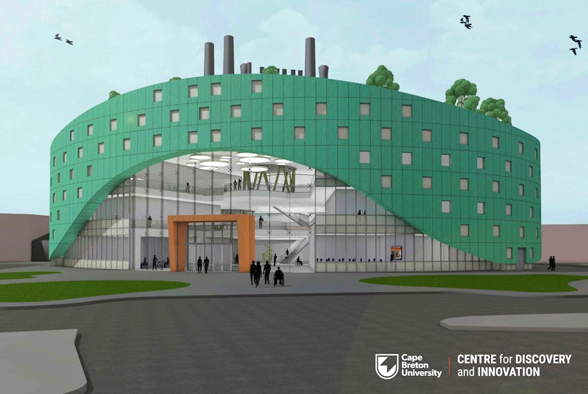 A conceptual drawing of the proposed $80 million Centre for Discovery and Innovation at Cape Breton University. CONTRIBUTED
