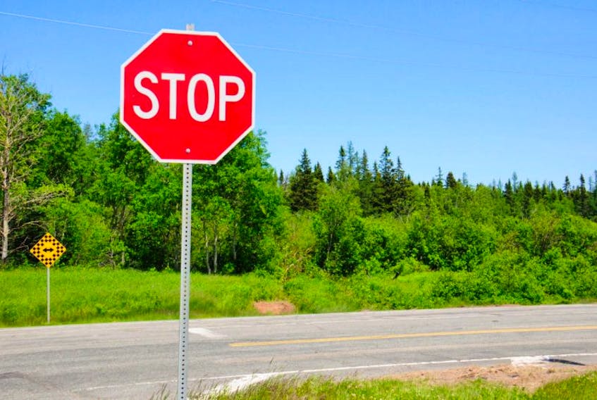 A stop sign was replaced June 5 at the intersection in Dingwells Mills. However, nobody knew the missing stop sign was a sign that a tragic accident had occured at the intersection.