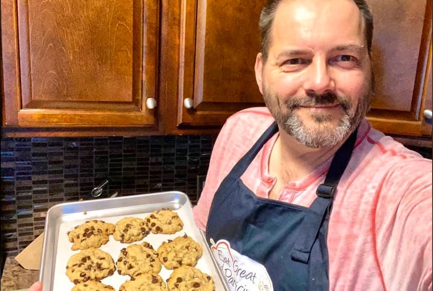 Dover Mayor Tony Keats is shown here with a batch of cookies he made during the first segment of Cooking with the Mayor on Mar. 31. Photo courtesy Town of Dover Facebook page 