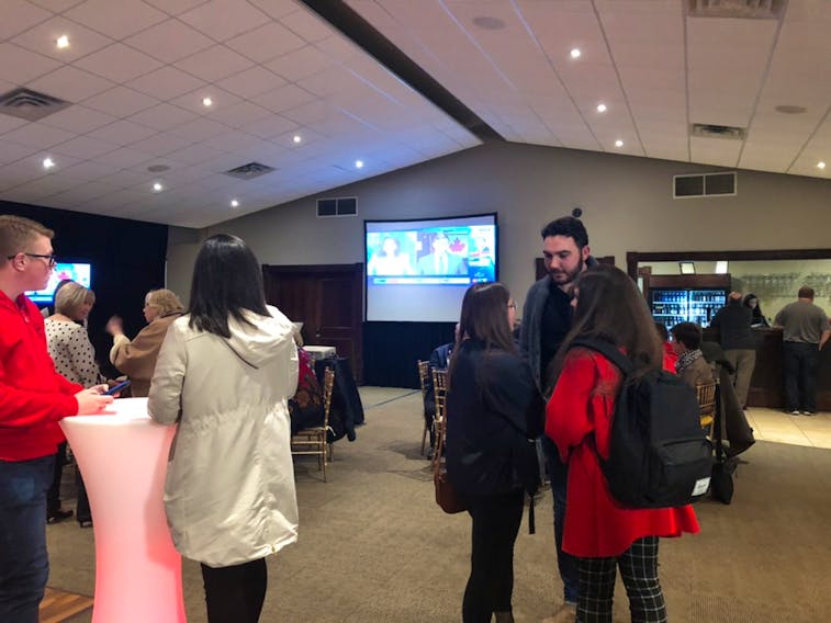Supporters are slowly trickling in at St. John’s South-Mount Pearl Liberal candidate Seamus O’Regan’s headquarters at Glendenning Golf Course.