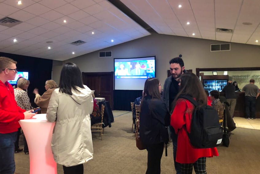 Supporters are slowly trickling in at St. John’s South-Mount Pearl Liberal candidate Seamus O’Regan’s headquarters at Glendenning Golf Course.