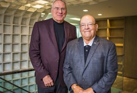 Ken Dryden (left) and Scotty Bowman at the office of Penguin Random House Canada in Toronto, Ont. on Wednesday September 11, 2019. Ernest Doroszuk/Toronto Sun/Postmedia