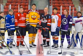 Eight hockey organizations in the Cape Breton Regional Municipality have partnered in a new even split draw fundraiser. The Sydney and Cape Breton County minor hockey associations, as well as the Cape Breton Blizzard, Joneljim Cougars, Cape Breton Jets, Sydney Mitsubishi Rush, Cape Breton Lynx and Kameron Junior Miners will be involved in the fundraiser. From left, Cailin MacKinnon, Brady MacDonald, Matthew Carroll, Jake Edwards, Michael Penny, Darien Reynolds, Jessica MacLean and Frank Denny. CONTRIBUTED • CHRISTINA LAMEY