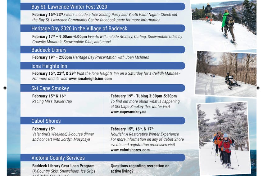The promotional poster for Victoria County Embrace Winter 2020 is shown. The festival’s goals include getting people out and active during the colder months.
CONTRIBUTED