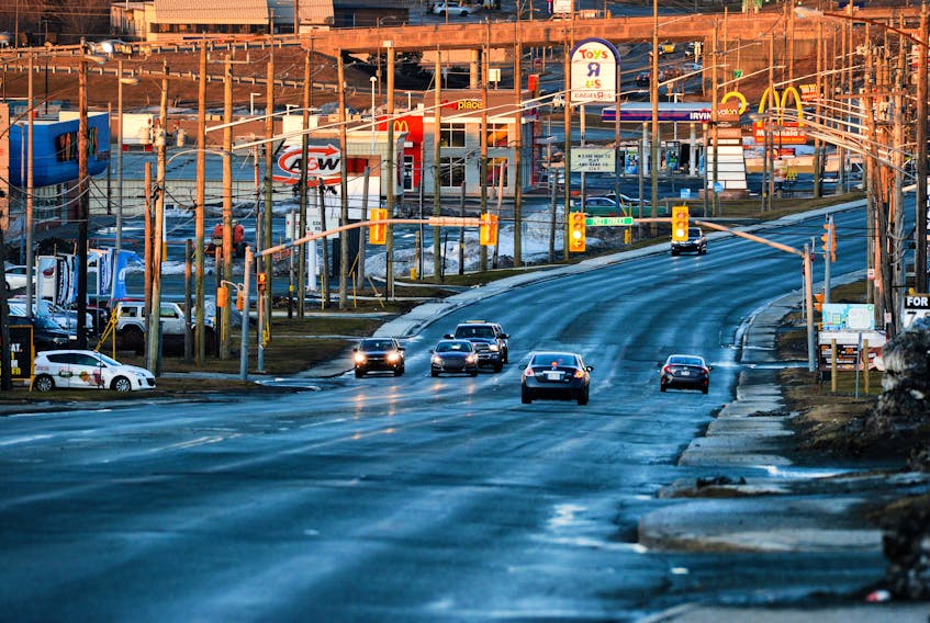 One of the busiest main roads into St. John’s, Kenmount Road, is usually packed with vehicles weekday evenings but only a half a dozen could be seen at the same time of day during COVID-19 restrictions.