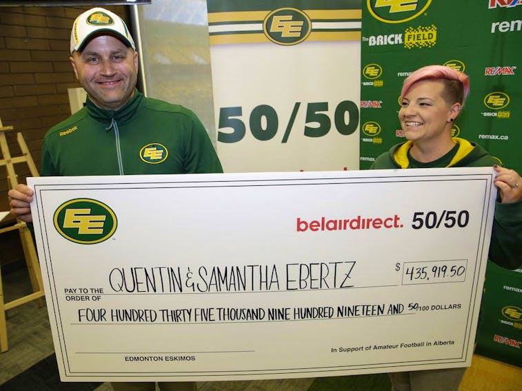 Quentin and Samantha Ebertz won a jackpot of $435,919.50 on July 14, 2017.