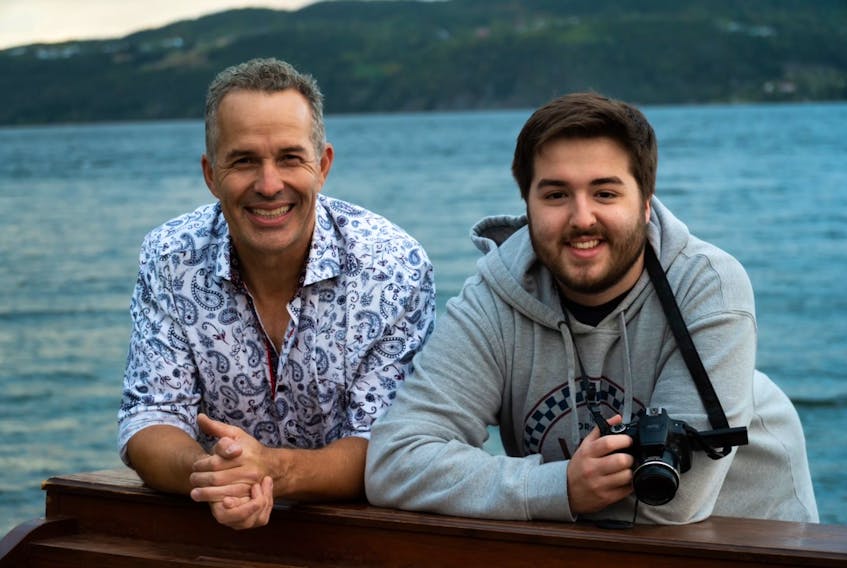 Corner Brook singer Dave McHugh (left) and his son, Evan McHugh, are pretty proud to have worked together on the video for Dave’s latest single “Home.” Evan directed and filmed the video for the song.